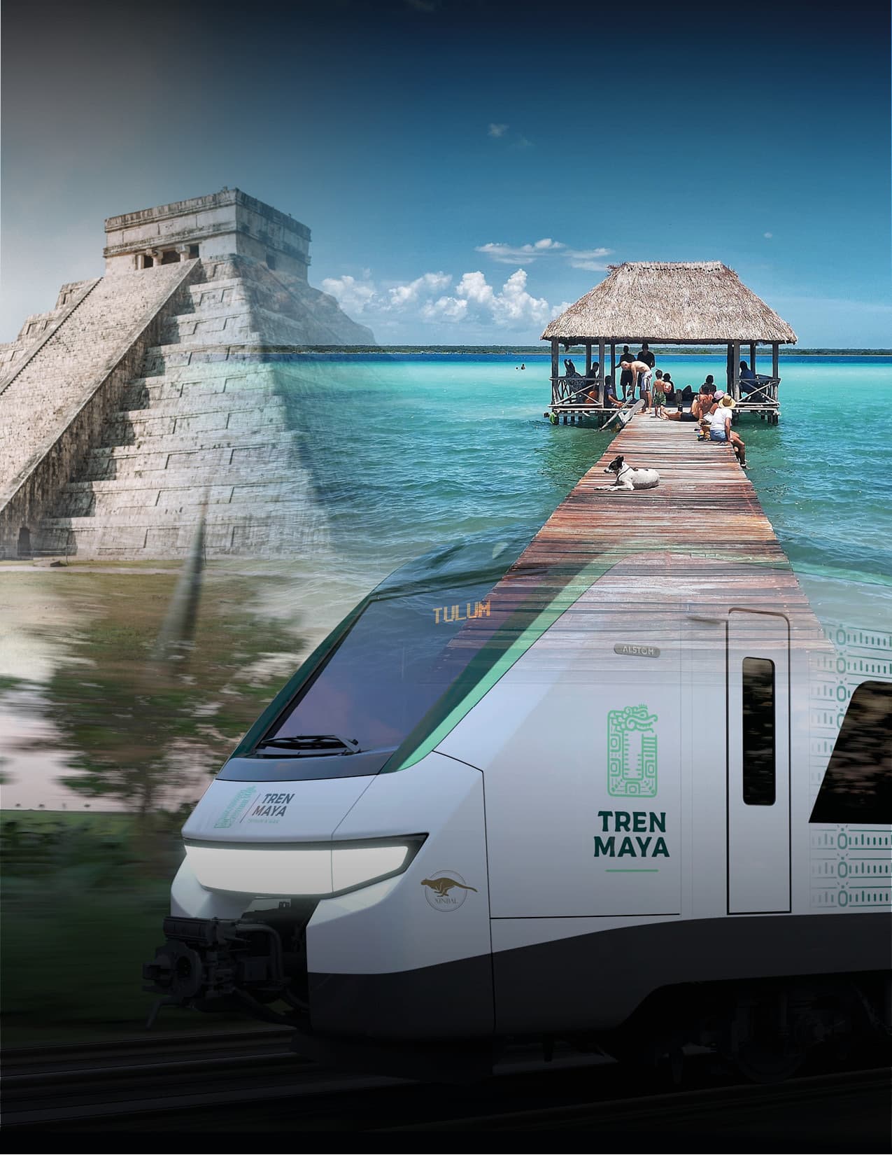 Tren y Paraíso Maya